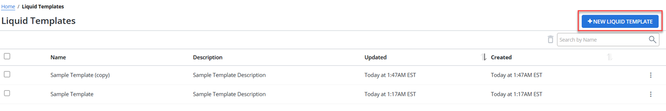 new liquid template button
